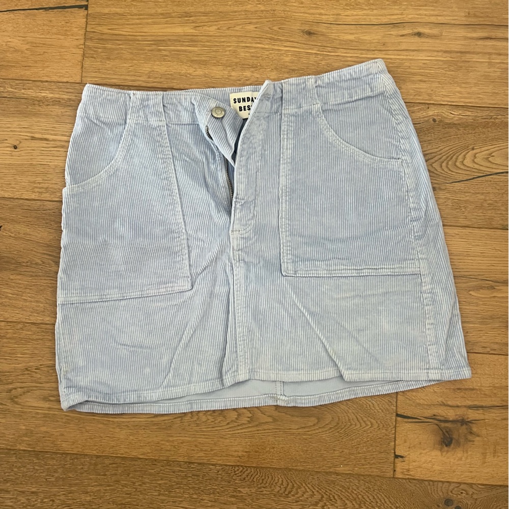 Sunday Best Sky Blue Corduroy Skirt